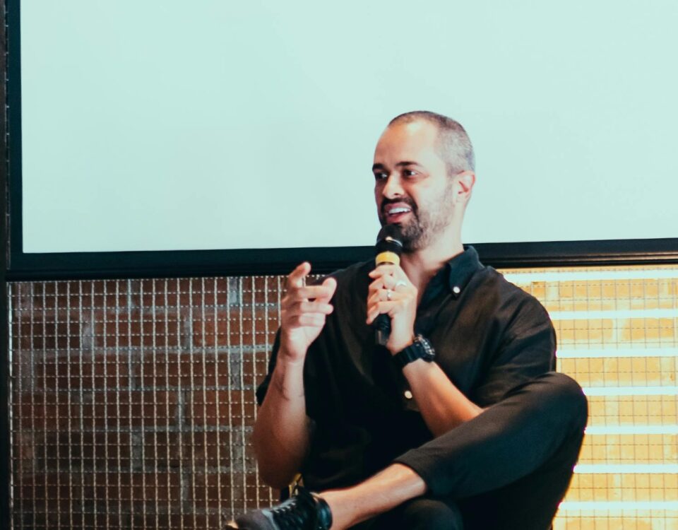 conference speaker onstage
